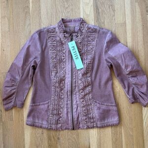 XCVI lightweight boho jacket dusty rose M petite New